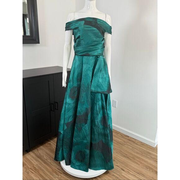 Talbot Runhof Floral Jacquard Ball Gown Size 10 - Picture 5 of 14